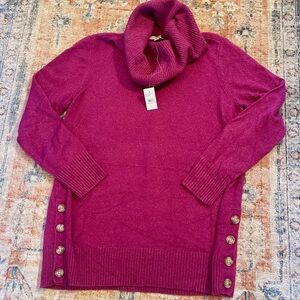 NWT Loft fushia color cowl neck sweater
